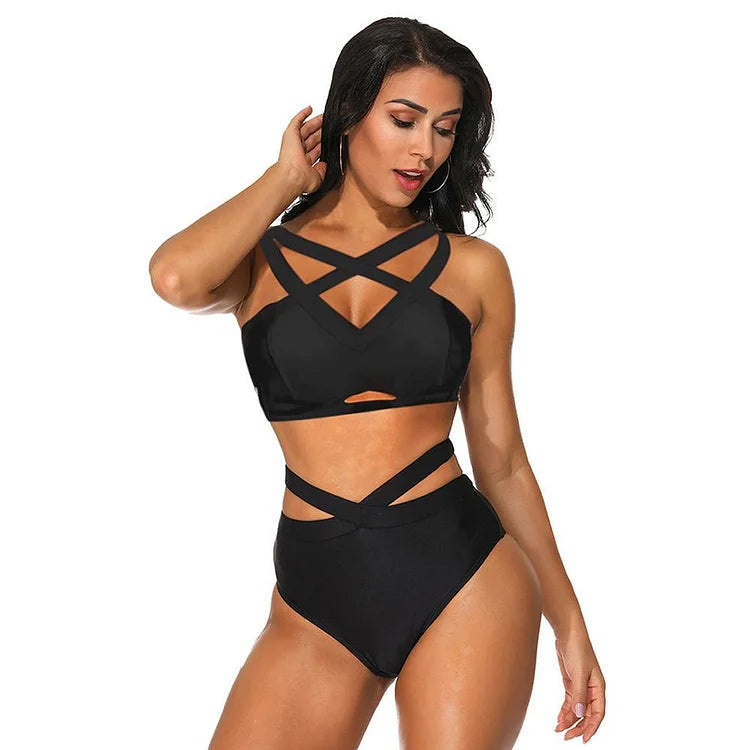 Yocwear Blackout High-Waisted Bikini Set